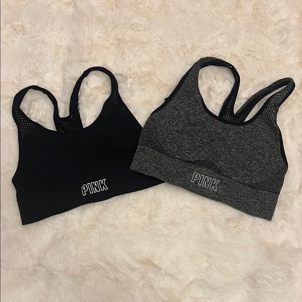 Pink Black and Gray Sports Bras